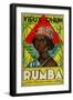 Vieux Rhum Rumba Brand Rum Label-Lantern Press-Framed Art Print