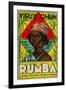 Vieux Rhum Rumba Brand Rum Label-Lantern Press-Framed Art Print