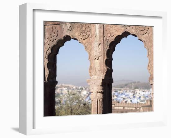 View a Town Through Arched Structure in Jodhpur, Rajasthan, India-David H. Wells-Framed Premium Photographic Print