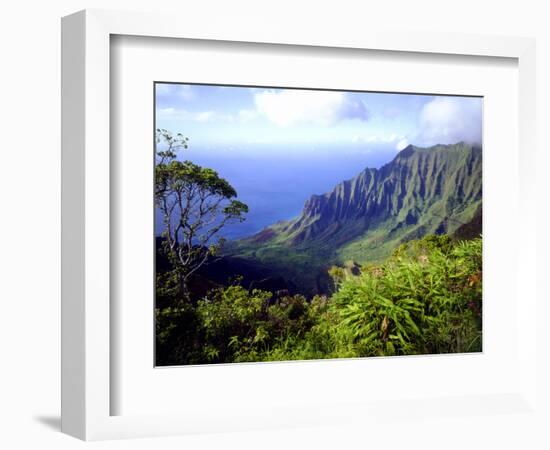 View Above the Na Pali Coast, Kauai, Hawaii, USA-Christopher Talbot Frank-Framed Premium Photographic Print