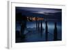 View Above the Strelasund on Stralsund at Night, Mecklenburg-West Pomerania, Germany-Andreas Vitting-Framed Photographic Print