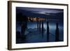 View Above the Strelasund on Stralsund at Night, Mecklenburg-West Pomerania, Germany-Andreas Vitting-Framed Photographic Print