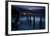 View Above the Strelasund on Stralsund at Night, Mecklenburg-West Pomerania, Germany-Andreas Vitting-Framed Photographic Print