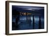 View Above the Strelasund on Stralsund at Night, Mecklenburg-West Pomerania, Germany-Andreas Vitting-Framed Photographic Print