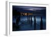 View Above the Strelasund on Stralsund at Night, Mecklenburg-West Pomerania, Germany-Andreas Vitting-Framed Photographic Print