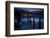 View Above the Strelasund on Stralsund at Night, Mecklenburg-West Pomerania, Germany-Andreas Vitting-Framed Photographic Print