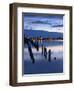 View Above the Strelasund on Stralsund at Night, Mecklenburg-West Pomerania, Germany-Andreas Vitting-Framed Photographic Print