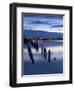 View Above the Strelasund on Stralsund at Night, Mecklenburg-West Pomerania, Germany-Andreas Vitting-Framed Photographic Print