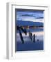 View Above the Strelasund on Stralsund at Night, Mecklenburg-West Pomerania, Germany-Andreas Vitting-Framed Photographic Print