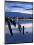 View Above the Strelasund on Stralsund at Night, Mecklenburg-West Pomerania, Germany-Andreas Vitting-Mounted Photographic Print