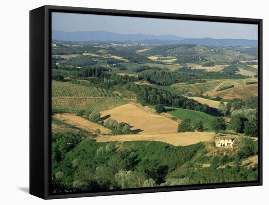 View Across Agricultural Landscape, San Gimignano, Tuscany, Italy-Ruth Tomlinson-Framed Stretched Canvas