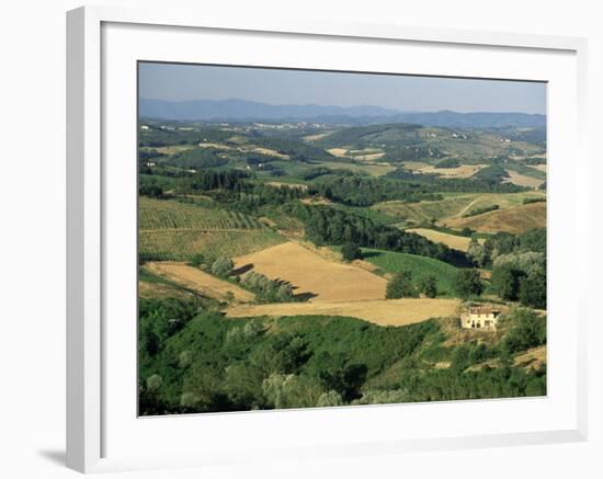 View Across Agricultural Landscape, San Gimignano, Tuscany, Italy-Ruth Tomlinson-Framed Photographic Print