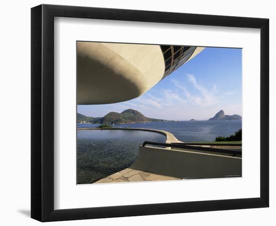 View Across Bay to Rio from Museo De Arte Contemporanea, by Oscar Niemeyer, Rio De Janeiro, Brazil-Upperhall-Framed Photographic Print