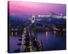 View across Charles Bridge with Prague Castle and St. Vitus Cathedral, Prague-null-Stretched Canvas