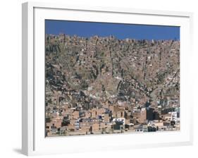 View Across City from El Alto, of Suburb Houses Stacked up Hillside, La Paz, Bolivia-Tony Waltham-Framed Photographic Print