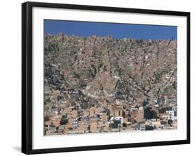 View Across City from El Alto, of Suburb Houses Stacked up Hillside, La Paz, Bolivia-Tony Waltham-Framed Photographic Print