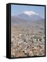 View Across City from El Alto, with Illimani Volcano in Distance, La Paz, Bolivia, South America-Tony Waltham-Framed Stretched Canvas