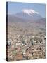 View Across City from El Alto, with Illimani Volcano in Distance, La Paz, Bolivia, South America-Tony Waltham-Stretched Canvas