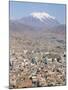 View Across City from El Alto, with Illimani Volcano in Distance, La Paz, Bolivia, South America-Tony Waltham-Mounted Photographic Print