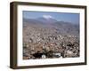 View Across City from El Alto, with Illimani Volcano in Distance, La Paz, Bolivia, South America-Tony Waltham-Framed Photographic Print