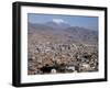 View Across City from El Alto, with Illimani Volcano in Distance, La Paz, Bolivia, South America-Tony Waltham-Framed Photographic Print