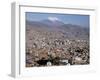 View Across City from El Alto, with Illimani Volcano in Distance, La Paz, Bolivia, South America-Tony Waltham-Framed Photographic Print