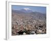 View Across City from El Alto, with Illimani Volcano in Distance, La Paz, Bolivia, South America-Tony Waltham-Framed Photographic Print