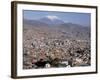 View Across City from El Alto, with Illimani Volcano in Distance, La Paz, Bolivia, South America-Tony Waltham-Framed Photographic Print