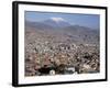 View Across City from El Alto, with Illimani Volcano in Distance, La Paz, Bolivia, South America-Tony Waltham-Framed Photographic Print