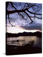 View Across Derwent Water from Lakeside Path at Dusk, Cumbria, England-Ruth Tomlinson-Stretched Canvas