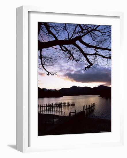 View Across Derwent Water from Lakeside Path at Dusk, Cumbria, England-Ruth Tomlinson-Framed Photographic Print