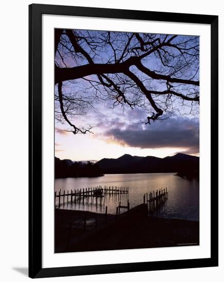 View Across Derwent Water from Lakeside Path at Dusk, Cumbria, England-Ruth Tomlinson-Framed Photographic Print