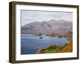 View Across Derwent Water to Keswick and Skiddaw from Watendlath Road in Autumn-Pearl Bucknall-Framed Photographic Print