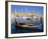 View across Dockyard Creek to Maritime Museum on Vittoriosa with Traditional Boat, Senglea, Malta, -Stuart Black-Framed Photographic Print