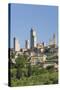 View across Field to Typical Houses and Medieval Towers, San Gimignano, Siena-Ruth Tomlinson-Stretched Canvas