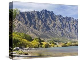 View across Frankton Arm to the Remarkables, autumn, Queenstown, Queenstown-Lakes district, Otago, -Ruth Tomlinson-Stretched Canvas