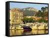 View across Harbour in the Evening, Cassis, Bouches-Du-Rhone, Cote D'Azur, Provence, France-Tomlinson Ruth-Framed Stretched Canvas