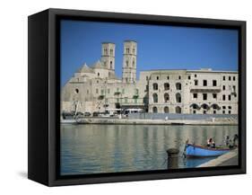 View Across Harbour to Duomo Vecchio, Molfetta, Puglia, Italy, Mediterranean-Sheila Terry-Framed Stretched Canvas