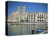 View Across Harbour to Duomo Vecchio, Molfetta, Puglia, Italy, Mediterranean-Sheila Terry-Stretched Canvas