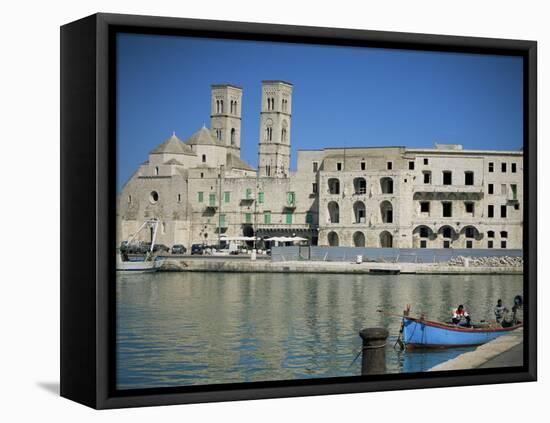 View Across Harbour to Duomo Vecchio, Molfetta, Puglia, Italy, Mediterranean-Sheila Terry-Framed Stretched Canvas