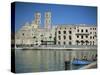 View Across Harbour to Duomo Vecchio, Molfetta, Puglia, Italy, Mediterranean-Sheila Terry-Stretched Canvas