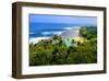 View across Kee Beach, Haena State Park, Island of Kauai, Hawaii, USA-null-Framed Art Print