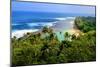 View across Kee Beach, Haena State Park, Island of Kauai, Hawaii, USA-null-Mounted Art Print