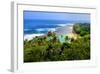 View across Kee Beach, Haena State Park, Island of Kauai, Hawaii, USA-null-Framed Art Print