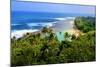 View across Kee Beach, Haena State Park, Island of Kauai, Hawaii, USA-null-Mounted Art Print