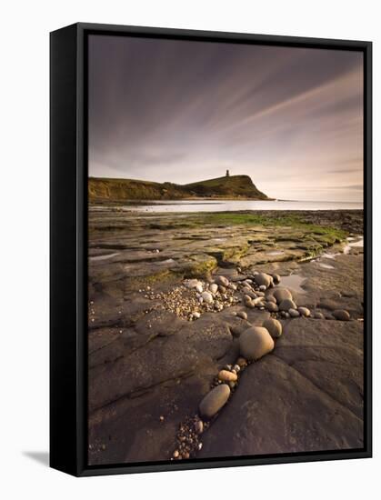 View across Kimmeridge Bay at Dusk Towards Hen Cliff and Clavell Tower, Perbeck District, Dorset-Lee Frost-Framed Stretched Canvas