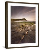 View across Kimmeridge Bay at Dusk Towards Hen Cliff and Clavell Tower, Perbeck District, Dorset-Lee Frost-Framed Photographic Print