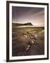 View across Kimmeridge Bay at Dusk Towards Hen Cliff and Clavell Tower, Perbeck District, Dorset-Lee Frost-Framed Photographic Print