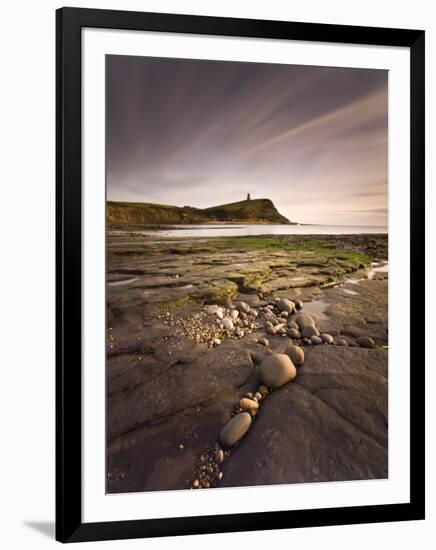 View across Kimmeridge Bay at Dusk Towards Hen Cliff and Clavell Tower, Perbeck District, Dorset-Lee Frost-Framed Photographic Print