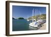 View across Lakka Bay, Yachts Lined Up Along the Quay, Lakka-Ruth Tomlinson-Framed Photographic Print